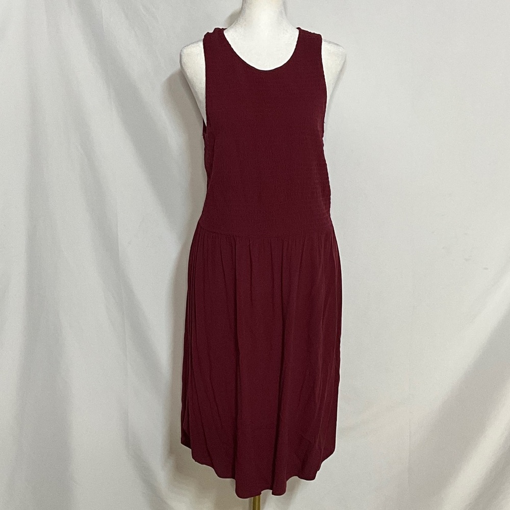 H&M Sleeveless Burgundy Midi Dress